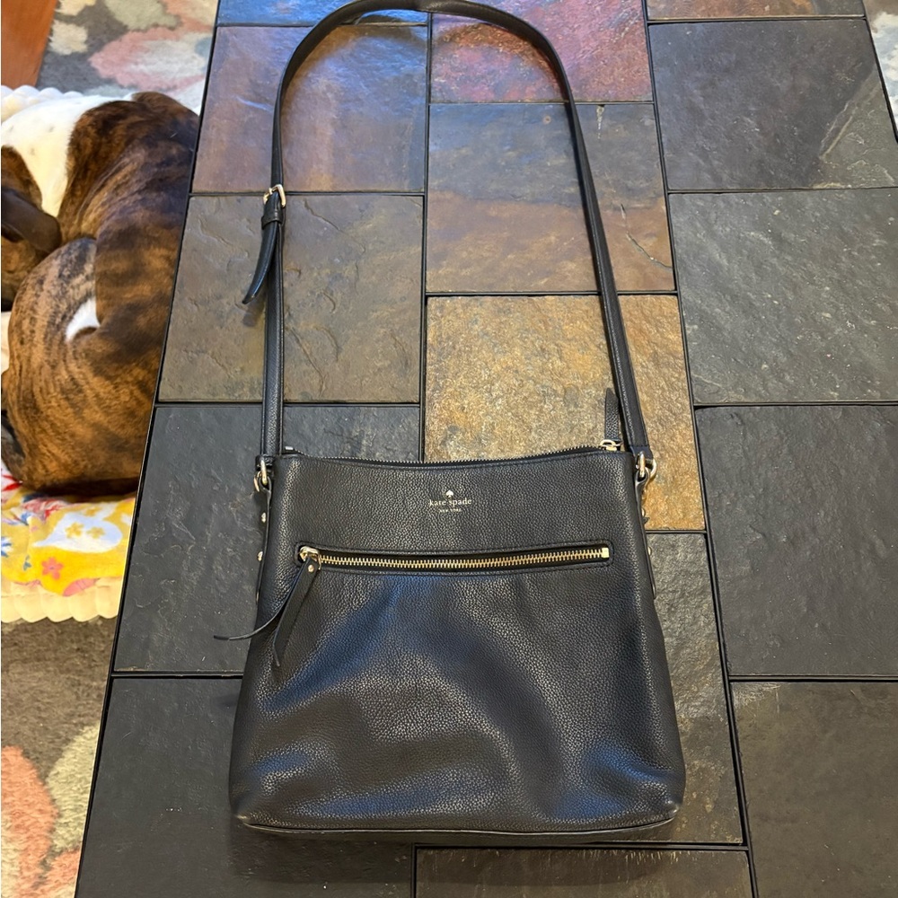 Kate Spade Black Crossbody Bag with Gold Accents